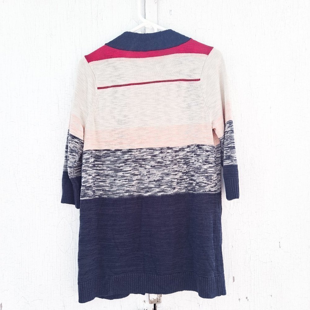 Torrid STRIPED‎ OPEN CARDIGAN Navy Pink 10 - Picture 5 of 8